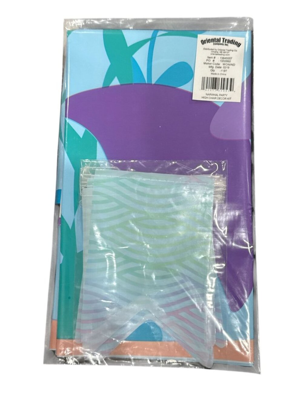 Narwhal Party High Chair Decoration Kit Includes Mat & Banner For First Birthday - Picture 2 of 2